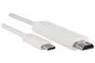 Preview: USB 3.1 Kabel Typ C Stecker auf HDMI Stecker, 4K2K@60Hz, HDCP, HDR, weiß, Länge 1,00m